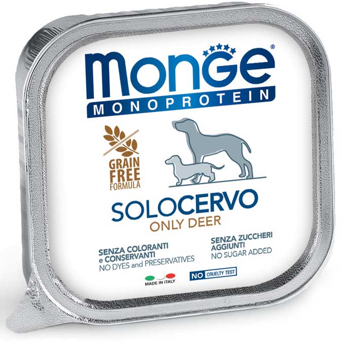 Monge Monoprotein Patè Solo Cervo 150gr Monge Monoprotein Patè Solo Cervo 150gr